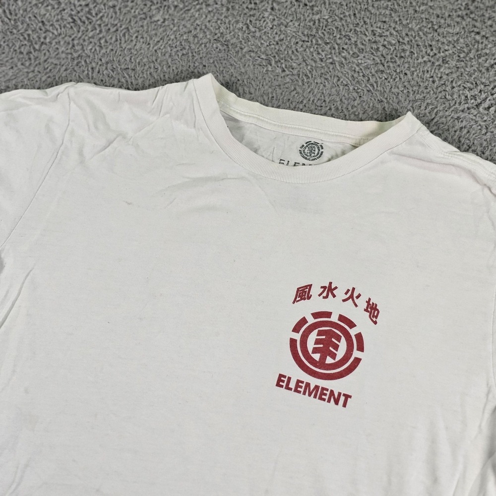 Element Shirt Mens Large White Red Graphic Skateboard Tee Japanese Logo Cotton